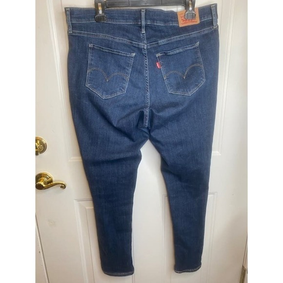 Levis 711 Skinny Womens Denim Jeans Size 16 W Dark Wash Cotton Stretch Pockets - Picture 2 of 6